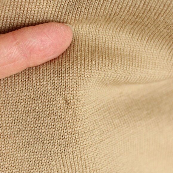 Vintage 2000s Sweater, Volup Size Edinburgh Beige Lambswool Cardigan, Y2K Knits - Picture 8 of 10